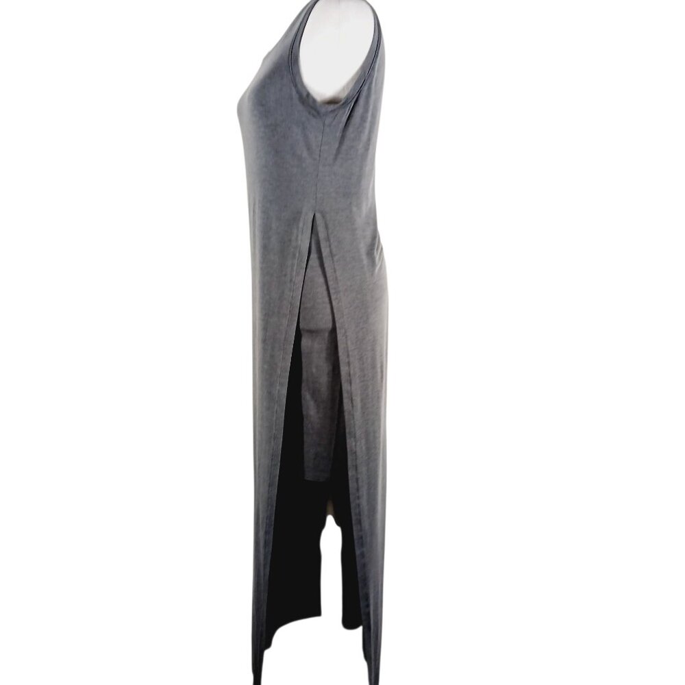 Athleta Gaia Maxi Tank Dress W/ Attached Mini, Side Slit, Small, Gray, Travel - Picture 3 of 15